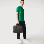 Lacoste תיק מחשב דק במיוחד מעור chantaco פיקה DZ4D0D2074 שחור 000 גברים