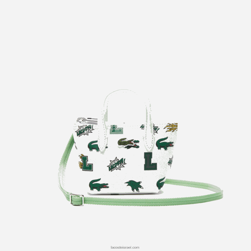 Lacoste תיק ננו בהדפס קומיקס DZ4D0D2883 blanc croc allover l05 נשים - Image 2