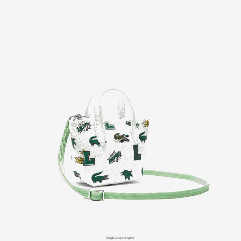 Lacoste תיק ננו בהדפס קומיקס DZ4D0D2883 blanc croc allover l05 נשים - Image 4