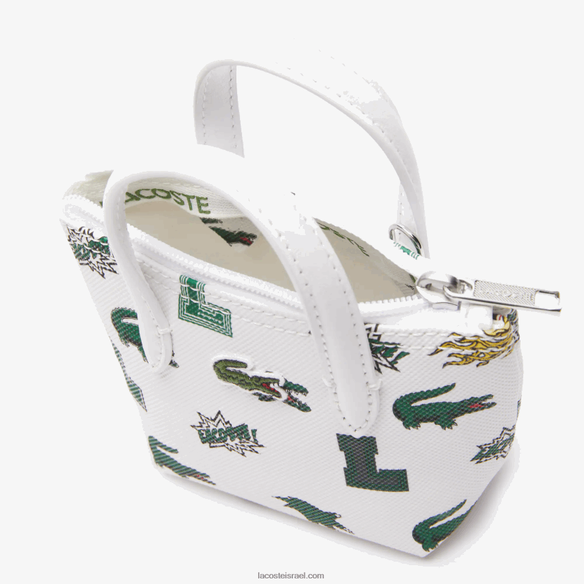 Lacoste תיק ננו בהדפס קומיקס DZ4D0D2883 blanc croc allover l05 נשים - Image 5