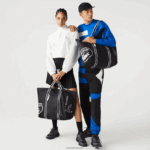 Lacoste תיק סוף שבוע מתקפל בהדפס ניגודי DZ4D0D2839 נואר בלאן 279 נשים