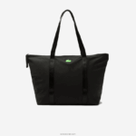 Lacoste תיק קניות בד של izzie עם ידיות פסים גדולות DZ4D0D2822 noir vert fluo k03 נשים