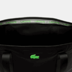 Lacoste תיק קניות בד של izzie עם ידיות פסים גדולות DZ4D0D2822 noir vert fluo k03 נשים - Image 4