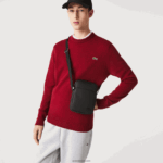 Lacoste תיק רוכסן אנכי קלאסי petit pique DZ4D0D2023 שחור 000 גברים