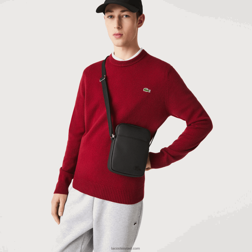 Lacoste תיק רוכסן אנכי קלאסי petit pique DZ4D0D2023 שחור 000 גברים - Image 1