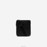 Lacoste תיק רוכסן שטוח מעור chantaco מט פיקה DZ4D0D2039 שחור 000 גברים - Image 2