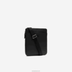 Lacoste תיק רוכסן שטוח מעור chantaco מט פיקה DZ4D0D2039 שחור 000 גברים - Image 4