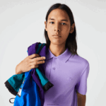Lacoste תנועה אקטיבית נושמת פיקה פולו כותנה DZ4D0D602 gfu סגול גברים