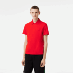 Lacoste תנועה אקטיבית נושמת פיקה פולו כותנה DZ4D0D172 אדום s5h גברים