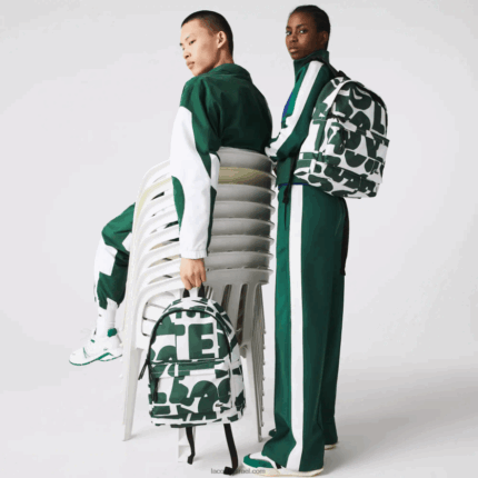 Lacoste תרמיל קנבס מפורק בסגנון neocroc DZ4D0D2045 allover print croco carre j42 גברים