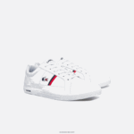 Lacoste europa tricolore עור ונעלי ספורט סינתטיות DZ4D0D1876 לבן/צי ואדום 407 גברים - Image 2