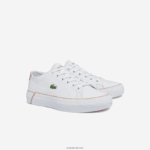 Lacoste gripshot bl עור ונעלי ספורט סינתטיות DZ4D0D2695 לבן וורוד בהיר 1y9 נשים - Image 2