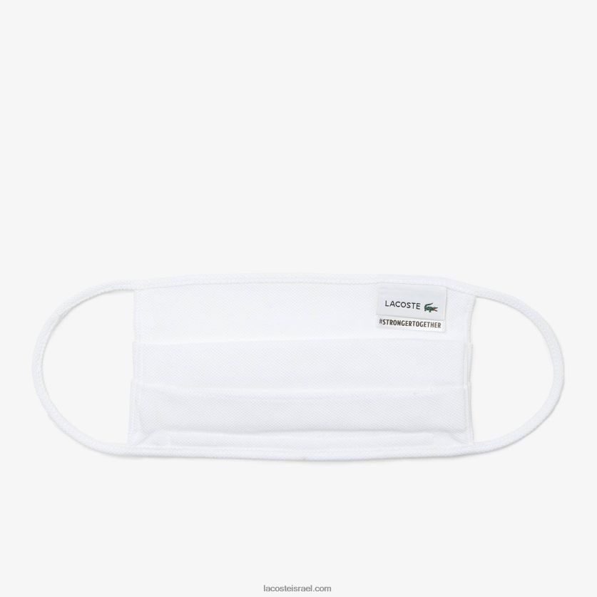 Lacoste l.12.12 מסכת הגנה לפנים כותנה פיקה DZ4D0D2322 לבן 001 גברים - Image 3
