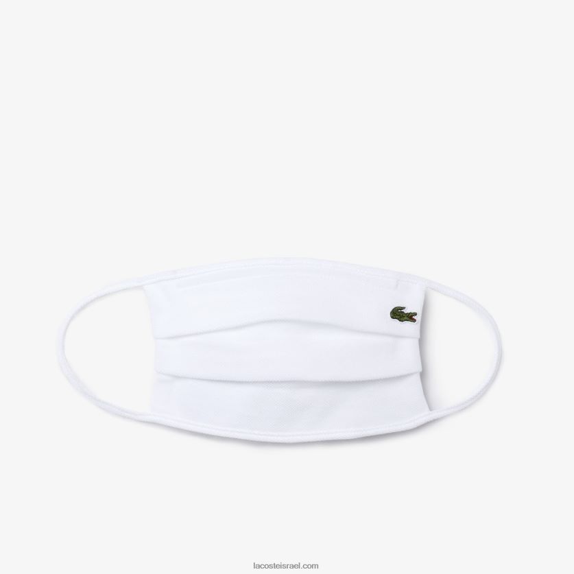 Lacoste l.12.12 מסכת הגנה לפנים כותנה פיקה DZ4D0D2322 לבן 001 גברים - Image 1