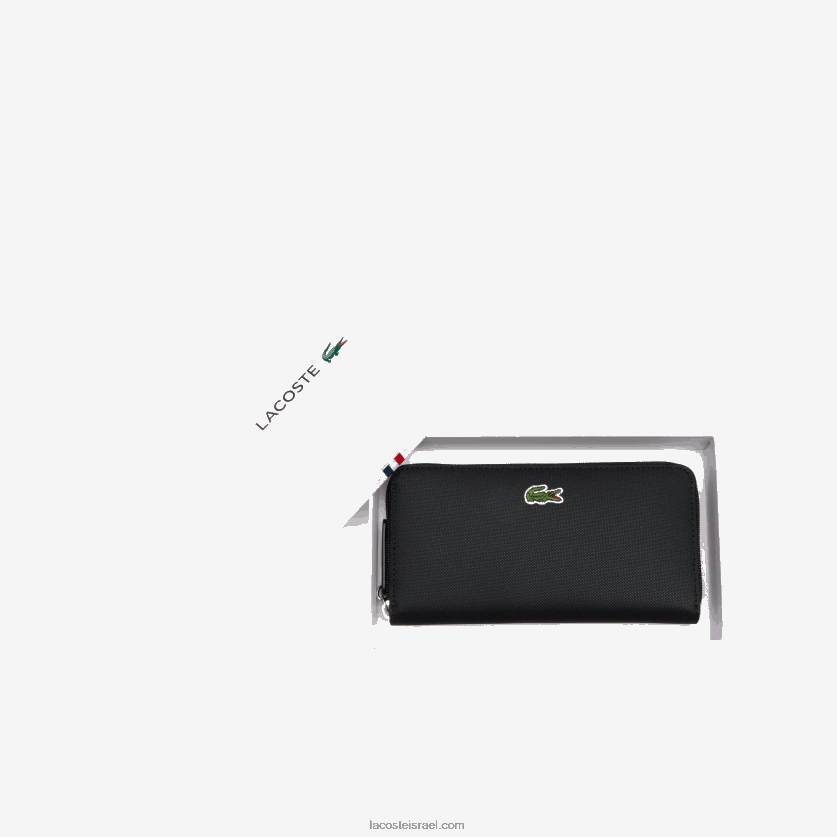 Lacoste l.12.12 קונספט petit pique 12 כרטיסים ארנק רוכסן DZ4D0D2813 שחור 000 נשים - Image 3