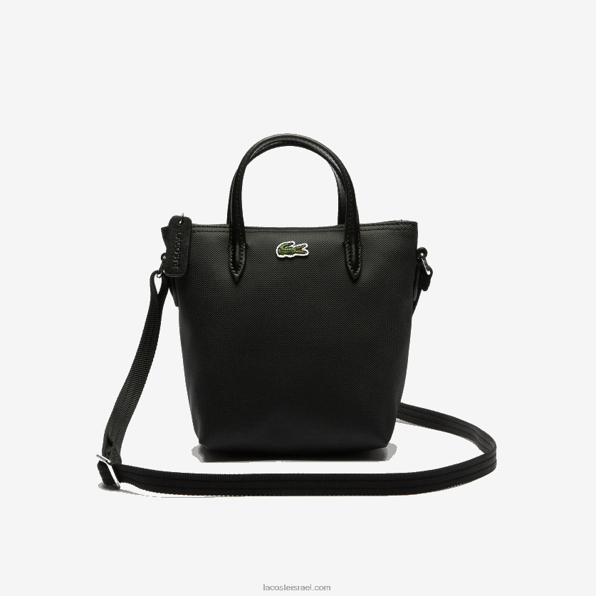 Lacoste l.12.12 קונספט petit pique מצופה בד מיני תיק רוכסן DZ4D0D2820 שחור 000 נשים - Image 3