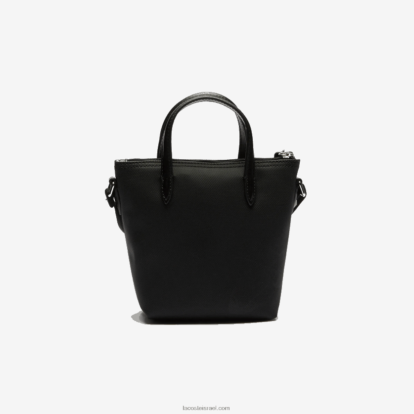 Lacoste l.12.12 קונספט petit pique מצופה בד מיני תיק רוכסן DZ4D0D2820 שחור 000 נשים - Image 4