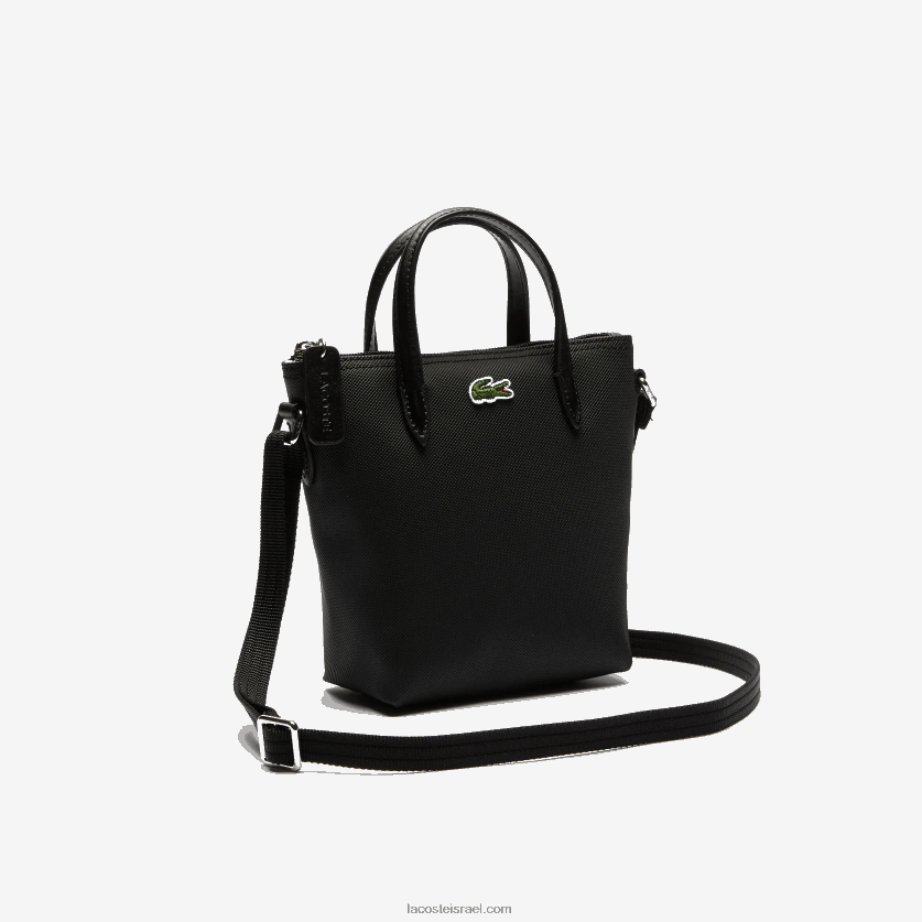 Lacoste l.12.12 קונספט petit pique מצופה בד מיני תיק רוכסן DZ4D0D2820 שחור 000 נשים - Image 5