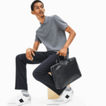 Lacoste l.12.12 תיק מחשב מעור רצועת כתף ניתנת להסרה DZ4D0D2030 שחור 000 גברים