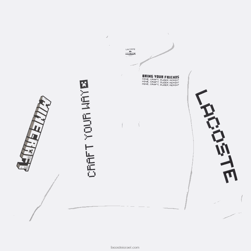 Lacoste live x minecraft קפוצ'ון צמר משוחרר DZ4D0D1165 לבן 001 גברים - Image 5