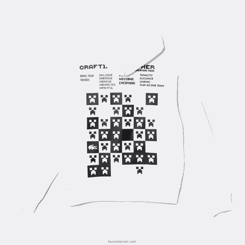 Lacoste live x minecraft קפוצ'ון צמר משוחרר DZ4D0D1165 לבן 001 גברים - Image 6