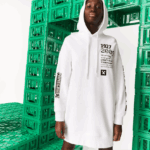 Lacoste live x minecraft שמלת קפוצ'ון פליסה אורגנית DZ4D0D2521 לבן 001 נשים