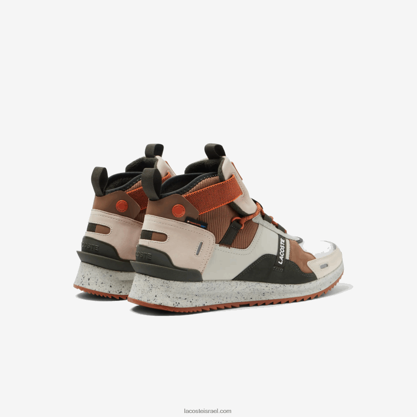 Lacoste run breaker נעלי חוץ בצבע עור DZ4D0D1793 חום לבן 2c3 גברים - Image 3