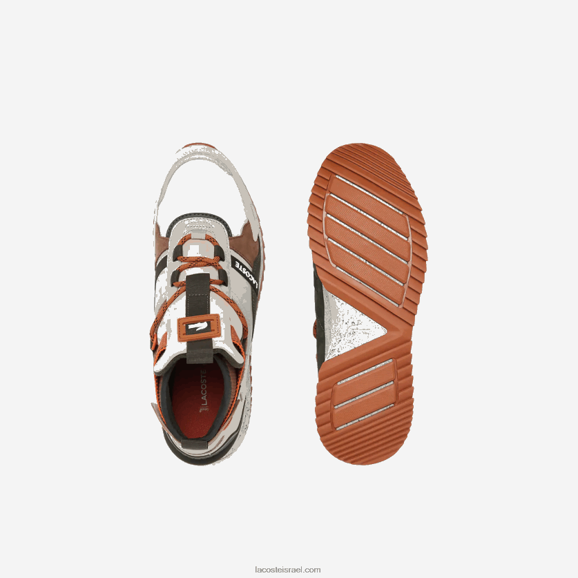 Lacoste run breaker נעלי חוץ בצבע עור DZ4D0D1793 חום לבן 2c3 גברים - Image 4