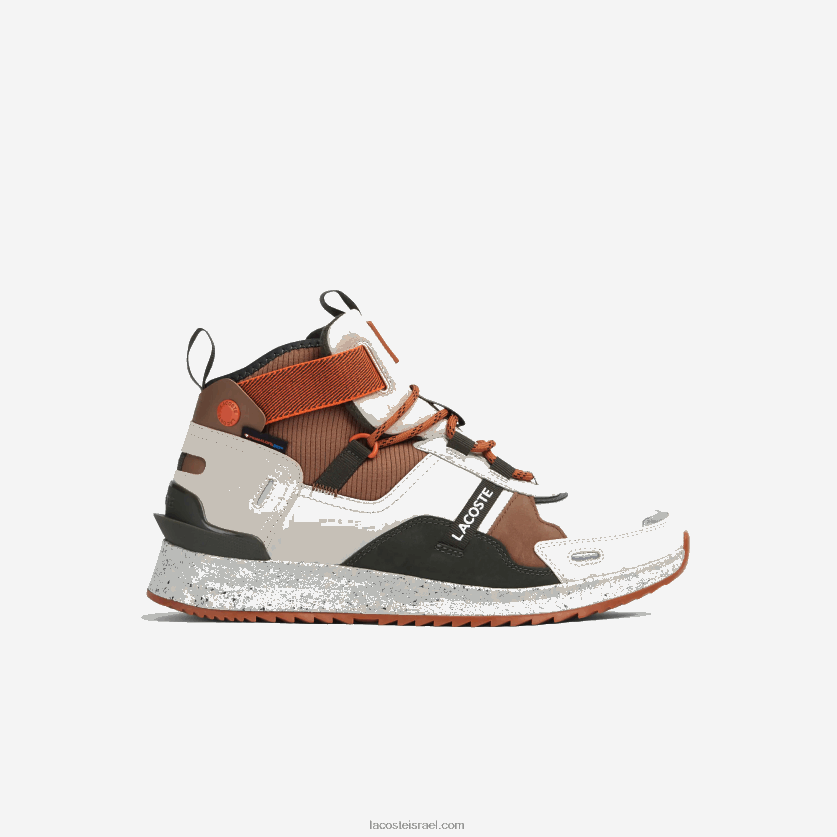 Lacoste run breaker נעלי חוץ בצבע עור DZ4D0D1793 חום לבן 2c3 גברים - Image 1