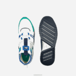 Lacoste run breaker עור ונעלי חוץ סינתטיות DZ4D0D1847 לבן ירוק wg1 גברים - Image 4