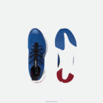 Lacoste run spin comfort צבע טקסטיל ניגודיות נעלי ספורט DZ4D0D1882 כחול לבן 221 גברים - Image 4