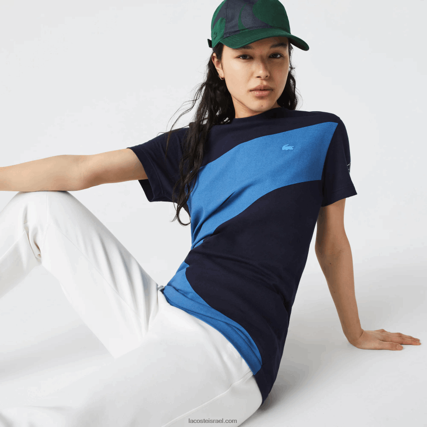 Lacoste sport x theo curin חולצת טריקו גרפית מג'רזי DZ4D0D944 כחול כהה לבן vll נשים - Image 2