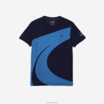 Lacoste sport x theo curin חולצת טריקו גרפית מג'רזי DZ4D0D944 כחול כהה לבן vll נשים - Image 5