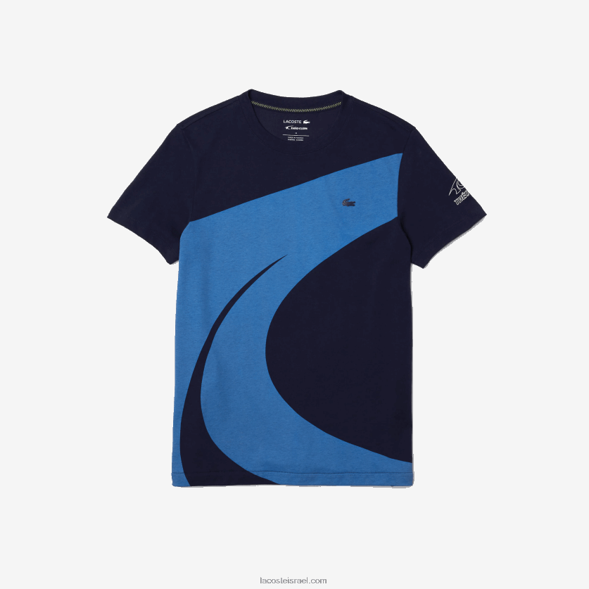 Lacoste sport x theo curin חולצת טריקו גרפית מג'רזי DZ4D0D944 כחול כהה לבן vll נשים - Image 5