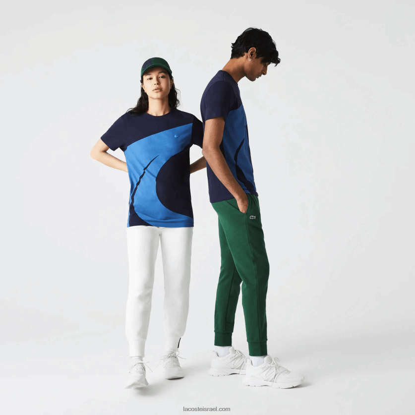 Lacoste sport x theo curin חולצת טריקו גרפית מג'רזי DZ4D0D944 כחול כהה לבן vll נשים - Image 1