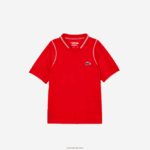 Lacoste tennis x daniil medvedev פולו יבש במיוחד DZ4D0D3012 אדום s5h בנים - Image 4