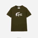 lacoste x a.p.c. חולצת טריקו ג'רסי DZ4D0D925 ירוק חאקי wtw נשים