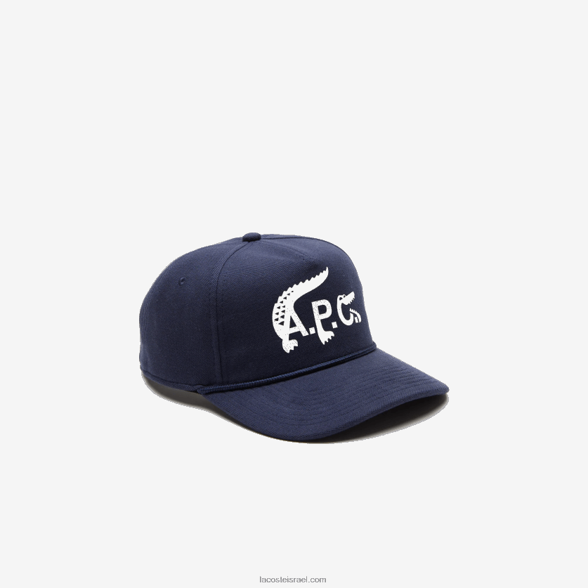 lacoste x a.p.c. כובע כותנה אורגנית DZ4D0D2343 כחול wgh גברים - Image 1