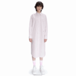 lacoste x a.p.c. שמלת חולצת כותנה מפוספסת DZ4D0D2520 לבן ורוד m5u נשים