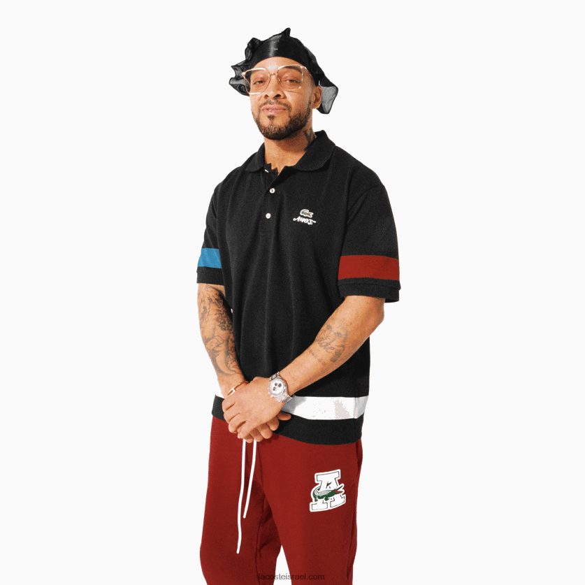 lacoste x awake ny color-block כותנה פיקה פולו DZ4D0D899 שחור 031 גברים - Image 3