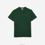 Lacoste xl חולצת טריקו של פימה כותנה ג'רסי בכושר רגיל DZ4D0D684 ירוק 132 גברים - Image 3