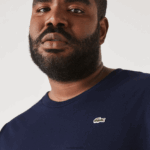 Lacoste xl חולצת טריקו של פימה כותנה ג'רסי בכושר רגיל DZ4D0D653 כחול כהה 166 גברים - Image 4