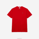 Lacoste xl חולצת טריקו של פימה כותנה ג'רסי בכושר רגיל DZ4D0D729 אדום 240 גברים - Image 4
