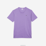 Lacoste xl חולצת טריקו של פימה כותנה ג'רסי בכושר רגיל DZ4D0D822 gfu סגול גברים - Image 4