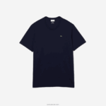 Lacoste xl חולצת טריקו של פימה כותנה ג'רסי בכושר רגיל DZ4D0D653 כחול כהה 166 גברים - Image 5